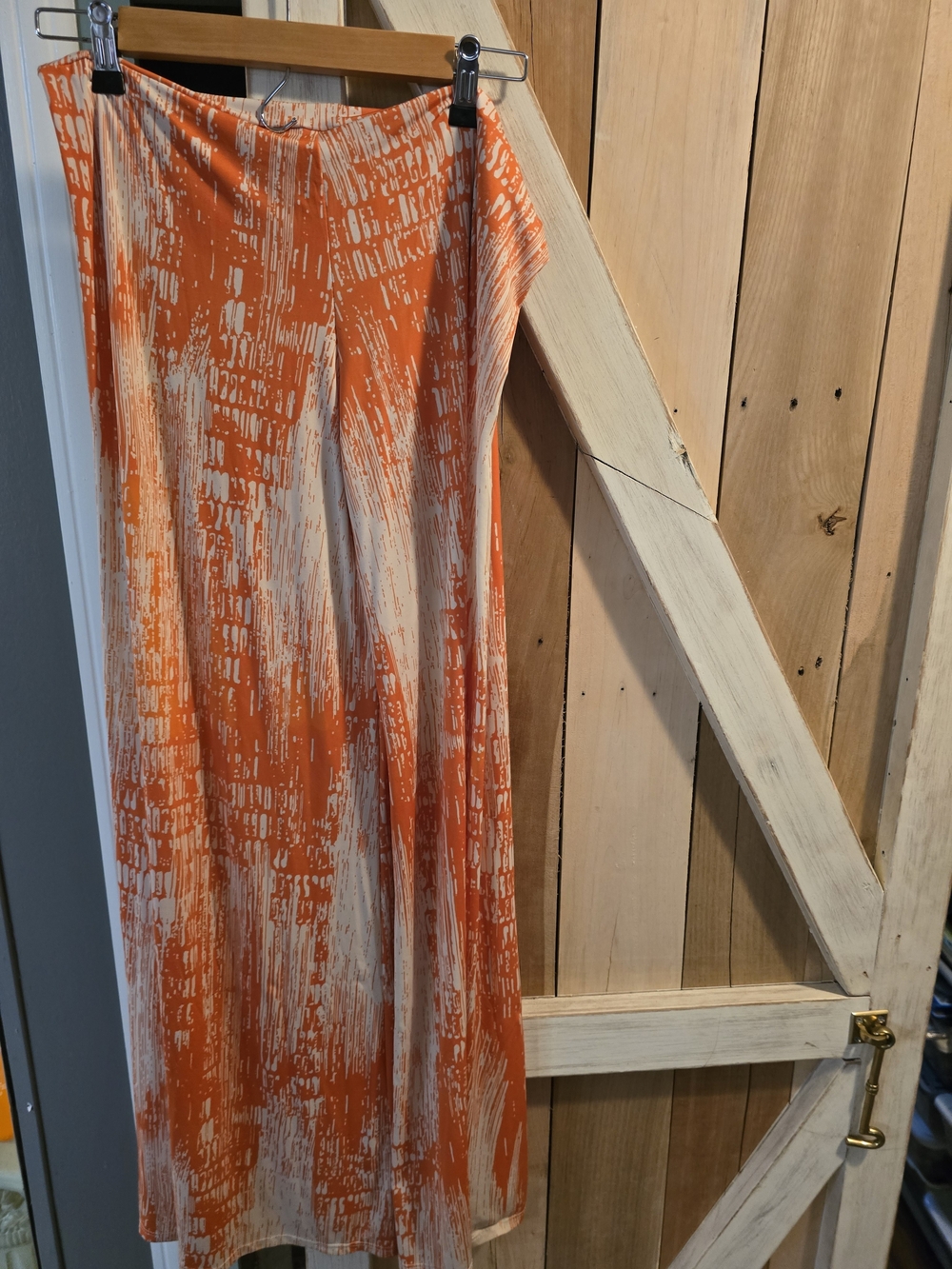 Orange and Cream Palazzo Pants